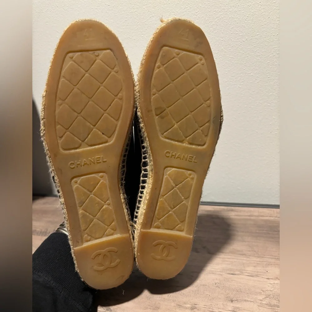 Chanel Espadrilles Black Leather